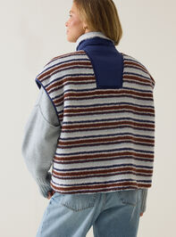Marlow Stripe Sherpa Vest Detail 5 - AS Kids
