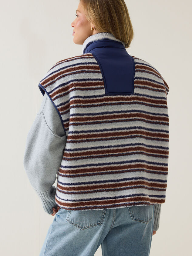 Marlow Stripe Sherpa Vest Detail 5 - AS Kids