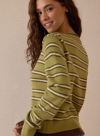 Lennox Stripe Button Up Cardigan Detail 3 - AS Kids