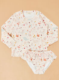 Sea Creature Two Piece Ruffle Swimsuit Detail 2 - ALTAR'D STATE KIDS