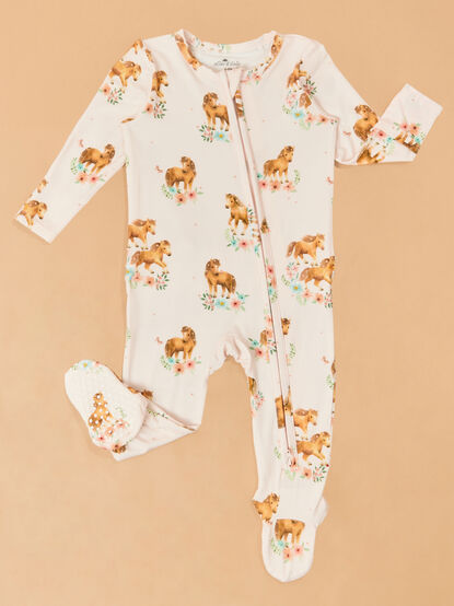 Penelope Pink Pony Ruffle Footie - ALTAR'D STATE KIDS