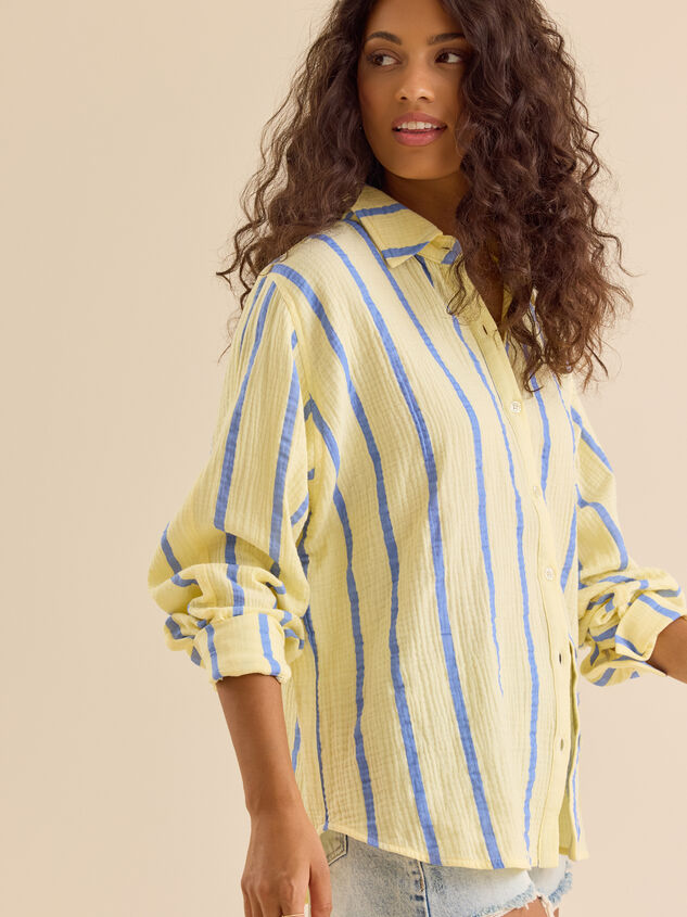 Vienna Striped Button Down Top Detail 4 - AS Kids