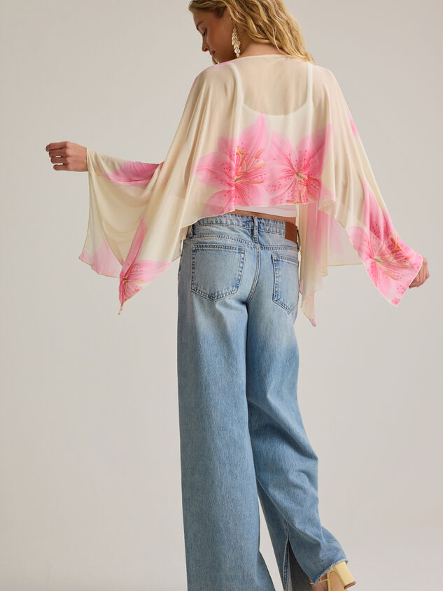 Brielle Floral Poncho Detail 4 - AS Kids