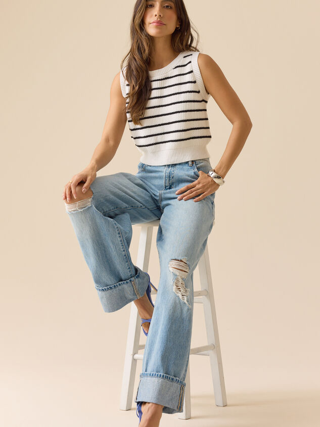 Layla Striped Tie Back Vest Detail 2 - ALTAR'D STATE KIDS