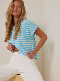 Hattie Stripe Roll Sleeve Crew - AS Kids