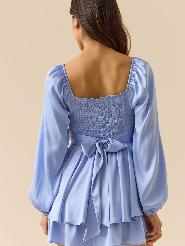 Elizabeth Satin Long Sleeve Romper Detail 3 - ALTAR'D STATE KIDS