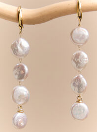 Pearl Coin Dangle Earrings Detail 2 - AS Kids