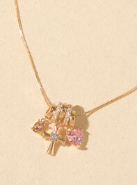 Heart Cross Charm Necklace Detail 2 - AS Kids