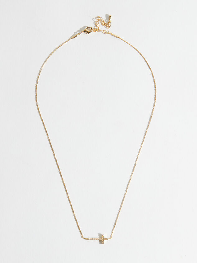 18K Gold Dipped Crystal Cross Necklace Detail 4 - ALTAR'D STATE KIDS