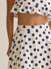 Billie Polka Dot Linen Midi Skirt Detail 2 - AS Kids