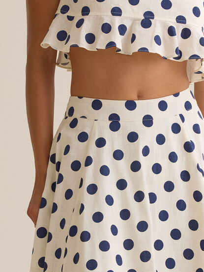 Billie Polka Dot Linen Midi Skirt - AS Kids