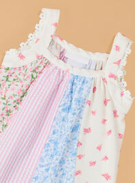 Adria Paneled Floral Mix Dress Detail 3 - AS Kids