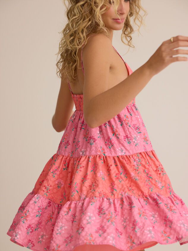 Birdie Floral Tiered Mini Dress Detail 2 - AS Kids