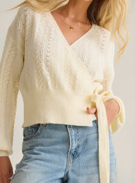 Adele Pointelle Wrap Sweater Detail 3 - AS Kids