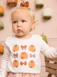Lucille Pumpkin and Bow Skirt Toddler Set Detail 2 - AS Kids
