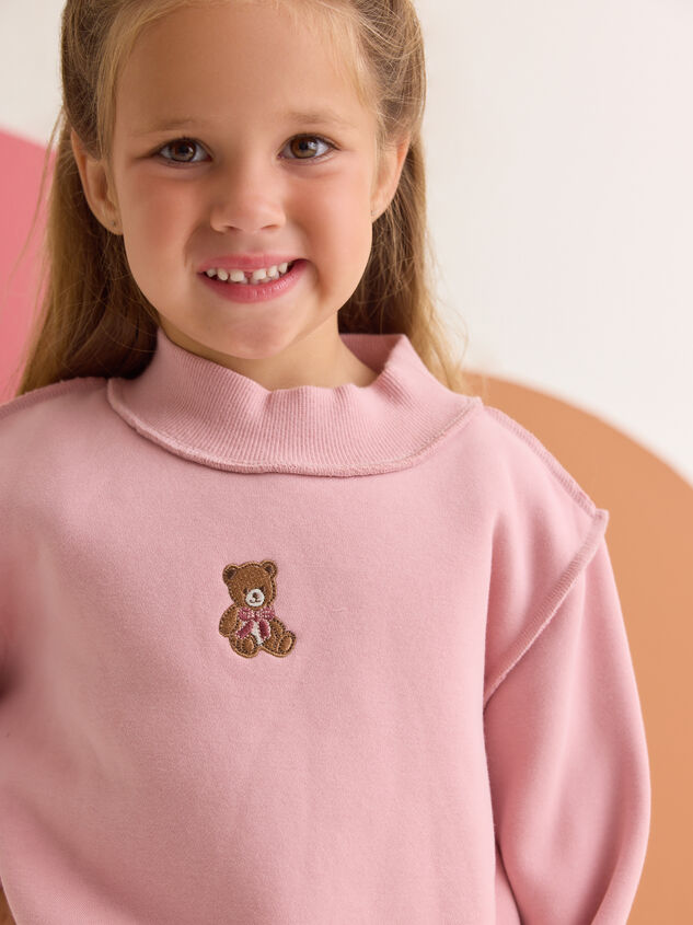 Teddy Love Mockneck Sweatshirt Detail 2 - AS Kids