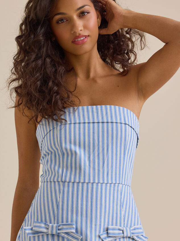 Masie Stripe Bow Romper Detail 3 - ALTAR'D STATE KIDS