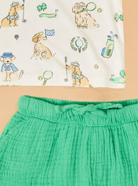 Country Club Dog Polo Shorts Set Detail 4 - ALTAR'D STATE KIDS