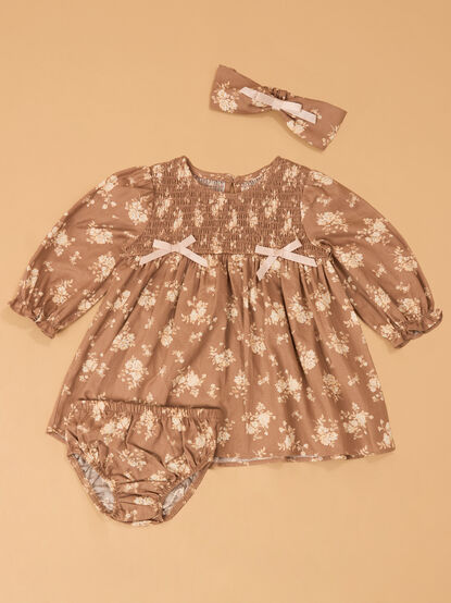 Elise Floral Puff Sleeve Baby Dress - AS Kids