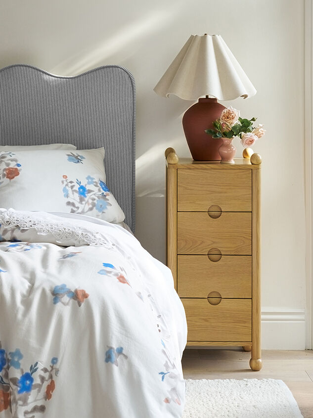 Gemma Stripe Upholstered Headboard Detail 2 - ALTAR'D STATE KIDS