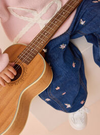 Brooklyn Floral Embroidered Barrel Jean Detail 3 - AS Kids