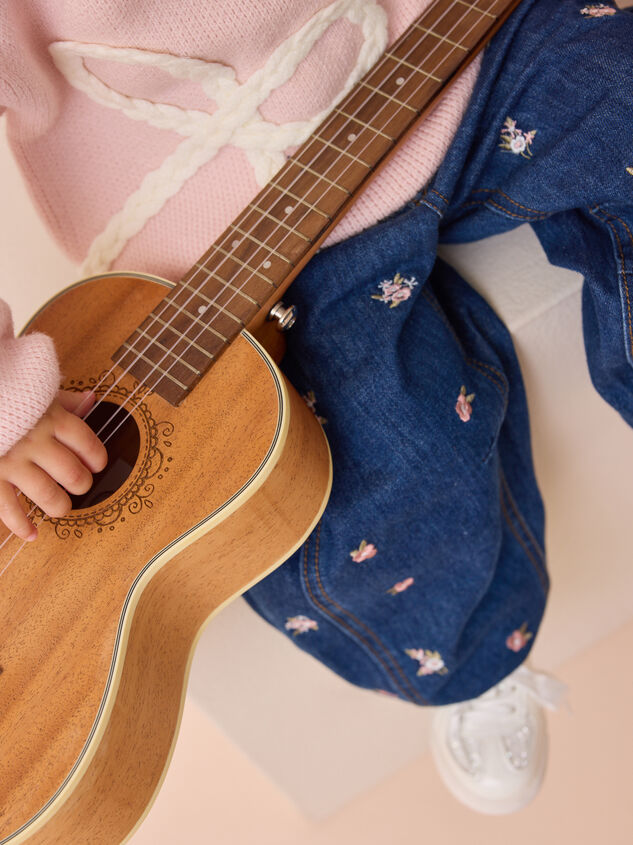 Brooklyn Floral Embroidered Barrel Jean Detail 3 - AS Kids