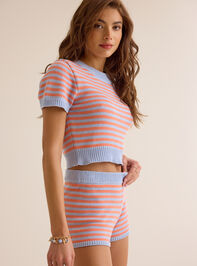 Ayla Stripe Sweater Short Detail 3 - ALTAR'D STATE KIDS