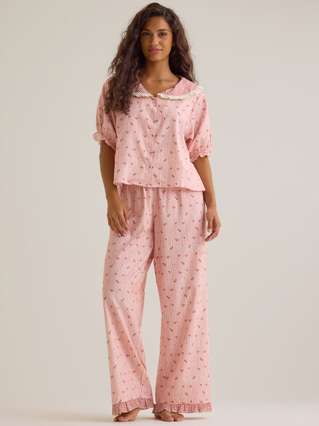 Emma Floral Mama Pajama Set Detail 3 - AS Kids