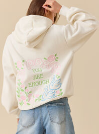You Are Enough Cross Stitch Hoodie Detail 4 - ALTAR'D STATE KIDS