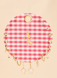 18K Gold Red Gingham Earring Pack - AS Kids