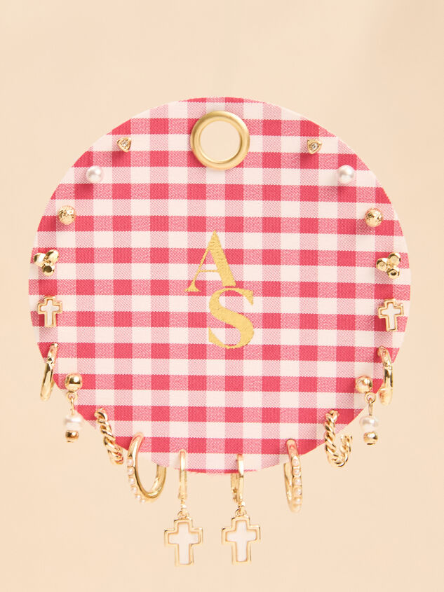 18K Gold Red Gingham Earring Pack - AS Kids