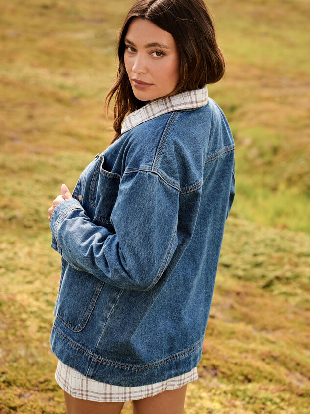 Cambria Plaid Trim Utility Jacket Detail 4 - AS Kids
