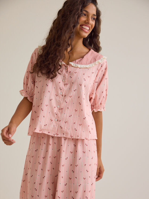 Emma Floral Mama Pajama Set Detail 4 - AS Kids
