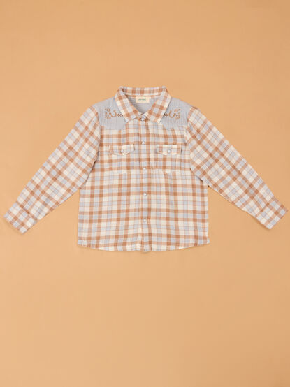 Western Plaid Button Up Shirt - AS Kids