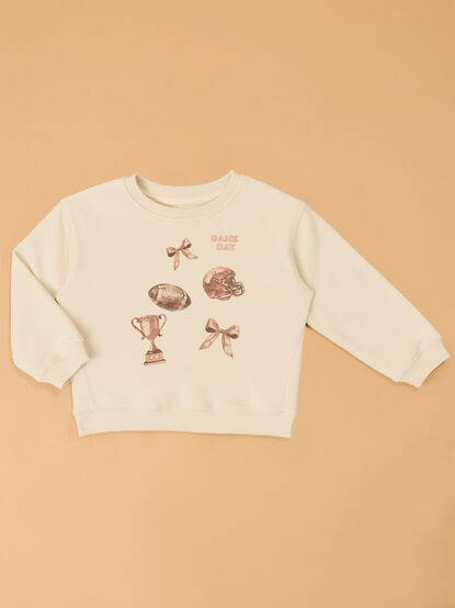 Gia Gameday Bow Sweatshirt - AS Kids