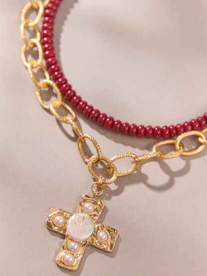 Chapel Layered Cross Necklace - AS Kids
