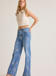 Iris High Rise Embroidered Jeans Detail 2 - AS Kids