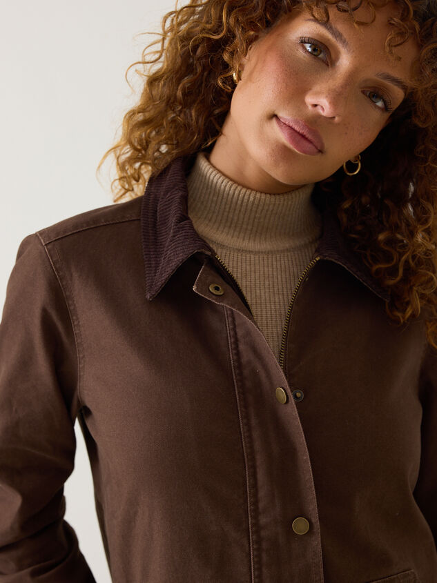 Jacee Canvas Button Down Barn Jacket Detail 4 - AS Kids