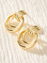 18K Gold Doorknocker Hoop Earrings Detail 2 - AS Kids