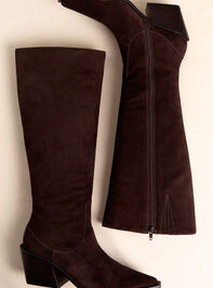 Antony Suede Block Heel Boot Detail 5 - AS Kids