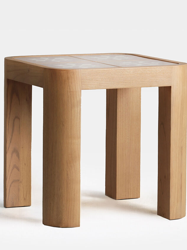 Audrey Wood Side Table Pink and Cream Detail 3 - ALTAR'D STATE KIDS