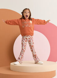 Leah Floral Flare Legging Detail 2 - AS Kids