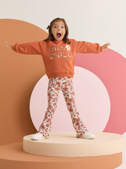 Leah Floral Flare Legging - AS Kids