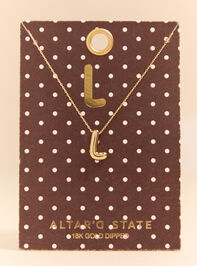 18K Gold L Bubble Monogram Necklace - AS Kids