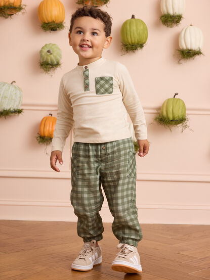 Hayes Gingham Cargo Toddler Pants - AS Kids