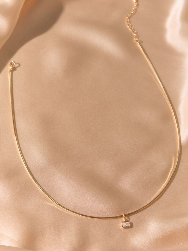 18K Gold Wire Square Charm Necklace - AS Kids