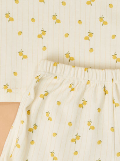 Lemon Stripe Short Sleeve Set - ALTAR'D STATE KIDS