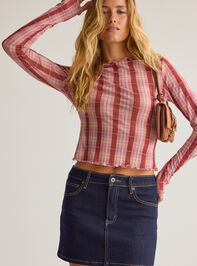 Darcy Mesh Plaid Top Detail 3 - AS Kids