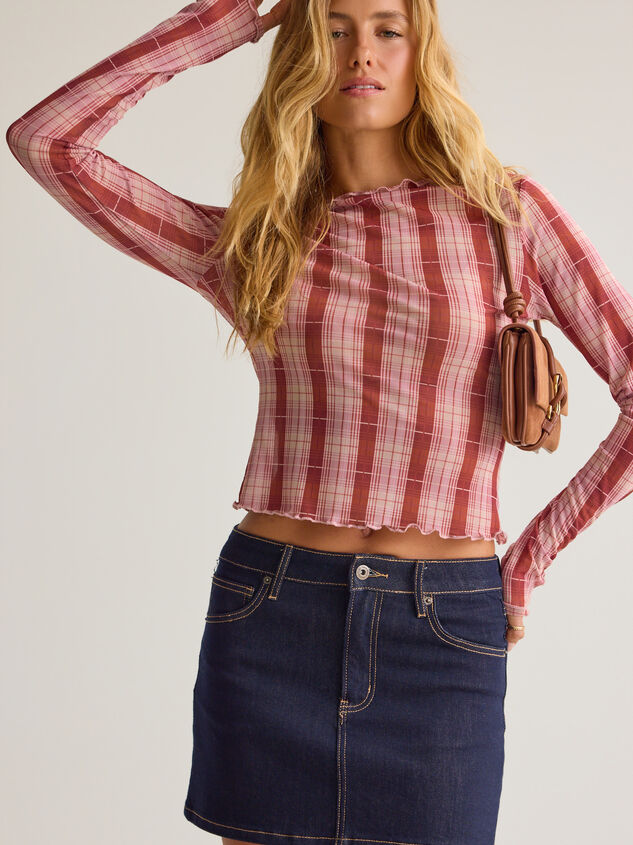 Darcy Mesh Plaid Top Detail 3 - AS Kids