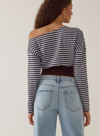 Haley Asymmetrical Striped Top Detail 4 - AS Kids